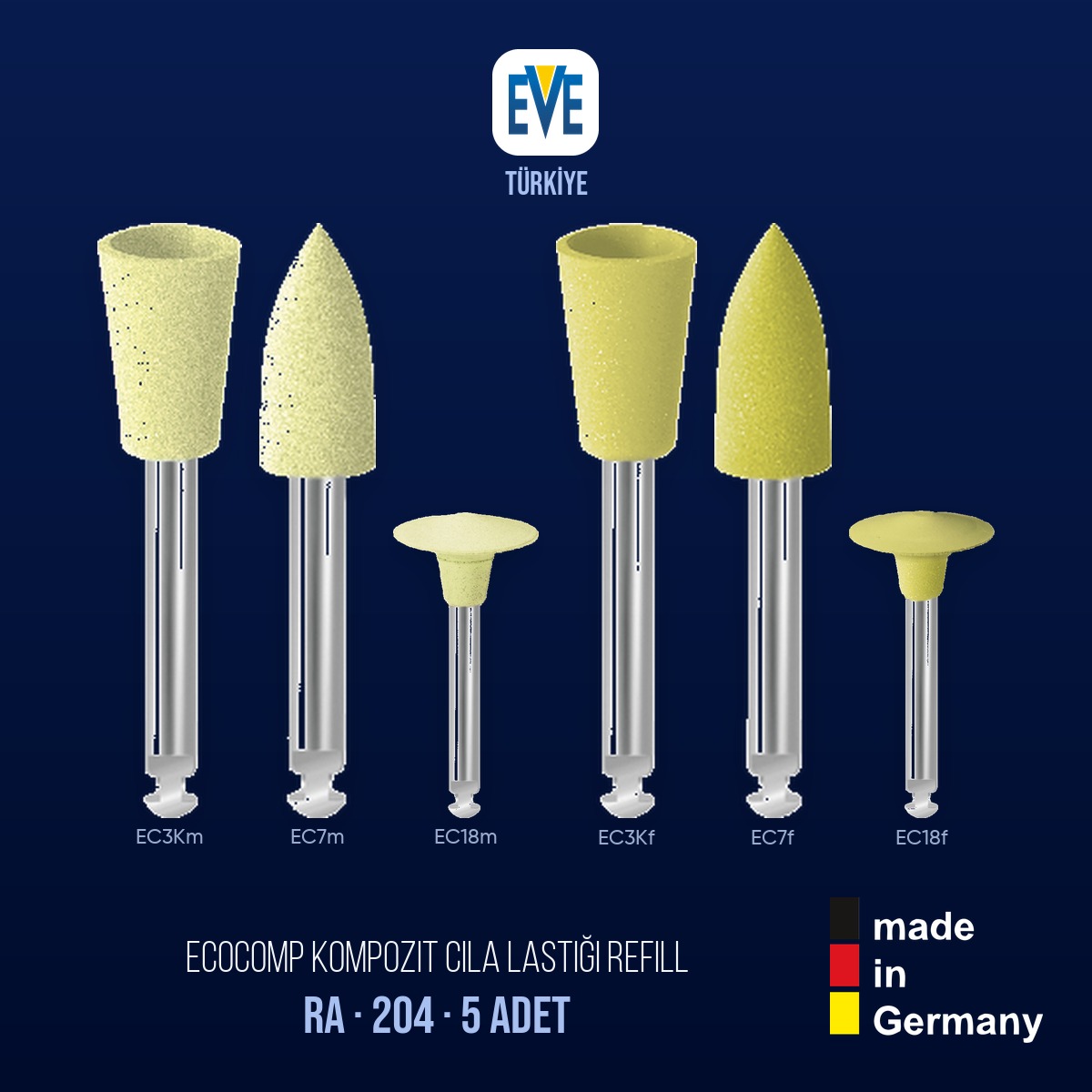 Ecocomp Kompozit Cila Lastiği Refill · Anguldurva · EVE Ecocomp Kompozit Cila Lastiği Refill · Anguldurva · EVE